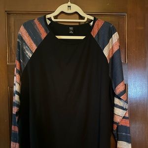 Emery Rose Striped Sleeve top 1x